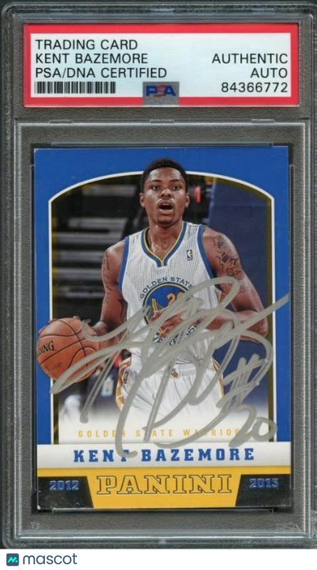 2012-13 Panini #256 KENT BAZEMORE Signed Card AUTO PSA Slabbed Warriors