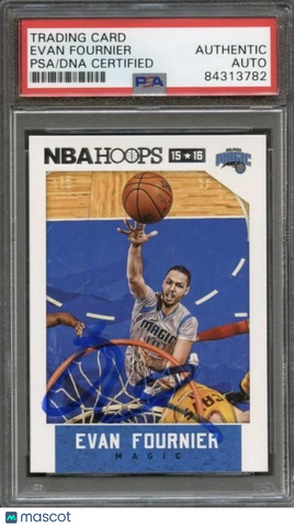 2015 Panini NBA Hoops #11 Evan Fournier Signed Card AUTO PSA Slabbed Magic