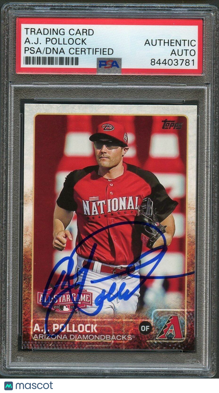 2015 Topps Update #US186A AJ Pollock Signed Card PSA/DNA Slabbed AUTO Diamondbac