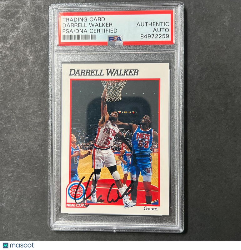1991 NBA Hoops #363 Darrell Walker Signed Card AUTO PSA Slabbed Pistons
