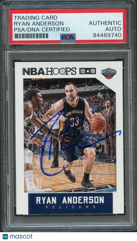 2015-16 NBA Hoops #158 Ryan Anderson Signed Card AUTO PSA Slabbed Pelicans