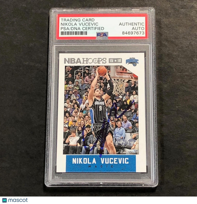 2015-16 NBA Hoops #116 Nikola Vucevic Signed Card AUTO PSA Slabbed