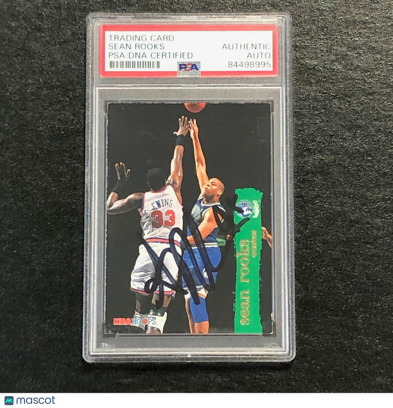 1995-96 NBA Hoops #99 Sean Rooks Signed Card AUTO PSA Slabbed Minnesota Timberwo