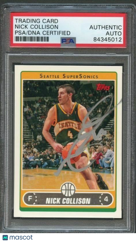 2006-07 Topps #186 Nick Collison Signed Card AUTO PSA Slabbed Sonics