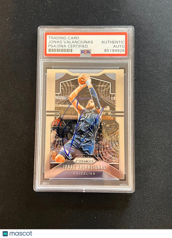 2019-20 Panini Prizm #229 Jonas Valanciunas Signed Card AUTO PSA Slabbed Grizzli