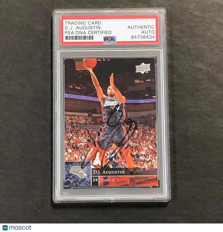 2009-10 Upper Deck Basketball #16 D.J. Augustin Signed Card AUTO PSA Slabbed Bob