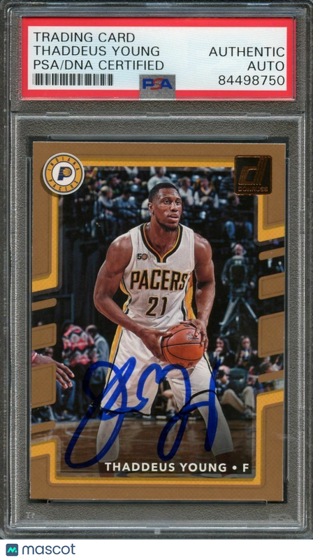 2017-18 Panini Donruss #59 Thaddeus Young Signed Card AUTO PSA Slabbed Pacers