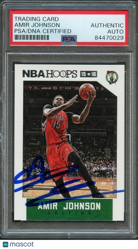 2015-16 NBA Hoops #95 Amir Johnson Signed Card AUTO PSA Slabbed Celtics