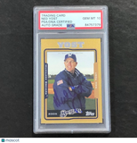 2005 Topps #282 Ned Yost Signed Card AUTO 10 PSA Slabbed Brewers