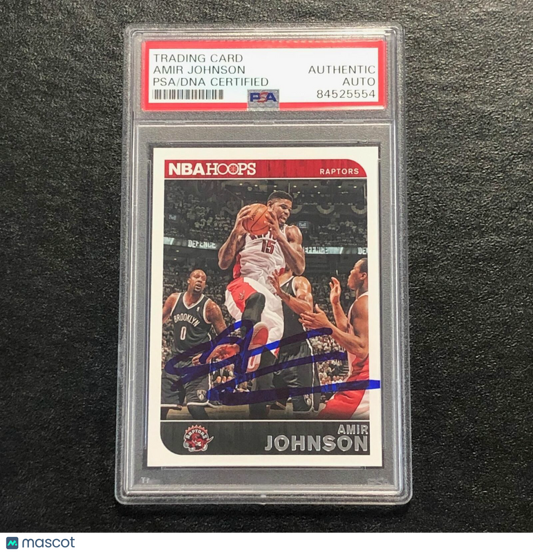 2014-15 NBA Hoops #238 Amir Johnson Signed Card AUTO PSA Slabbed Raptors