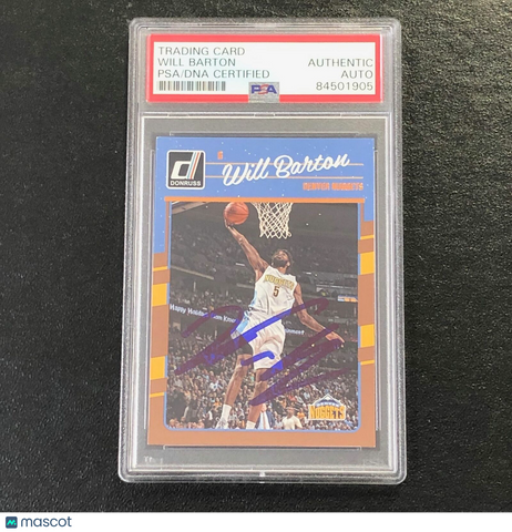 2016-17 Donruss #88 Will Barton Signed Card AUTO PSA Slabbed Nuggets