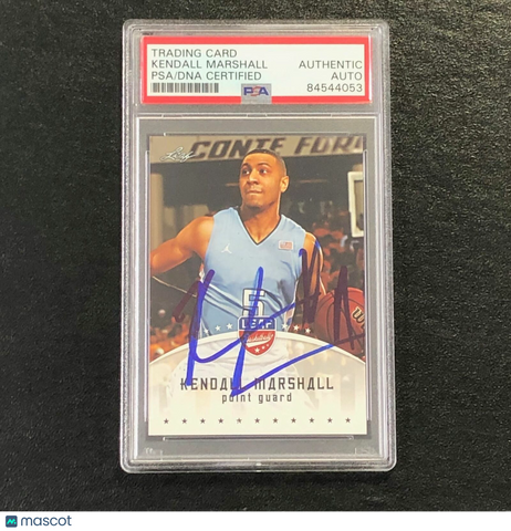2012-13 Leaf #KM2 Kendall Marshall Signed Card Auto PSA Slabbed Tar Heels