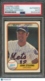 1981 FLEER #317 JOHN STEARNS Signed Card PSA Slabbed Auto Mets
