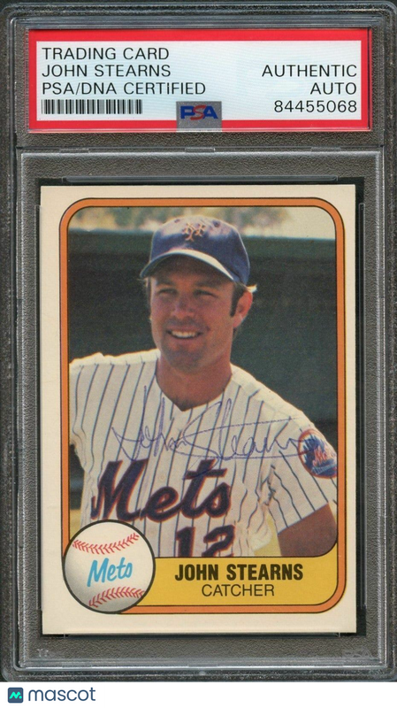 1981 FLEER #317 JOHN STEARNS Signed Card PSA Slabbed Auto Mets