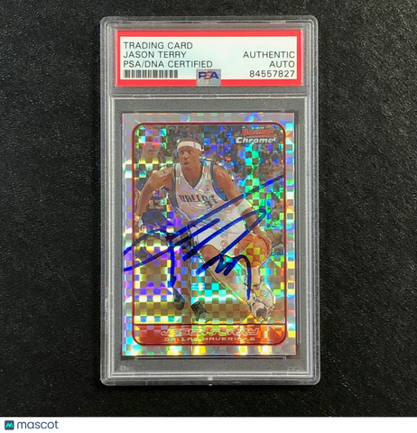 2006-07 Bowman Chrome #37 Jason Terry Signed Card Auto PSA Slabbed Mavericks