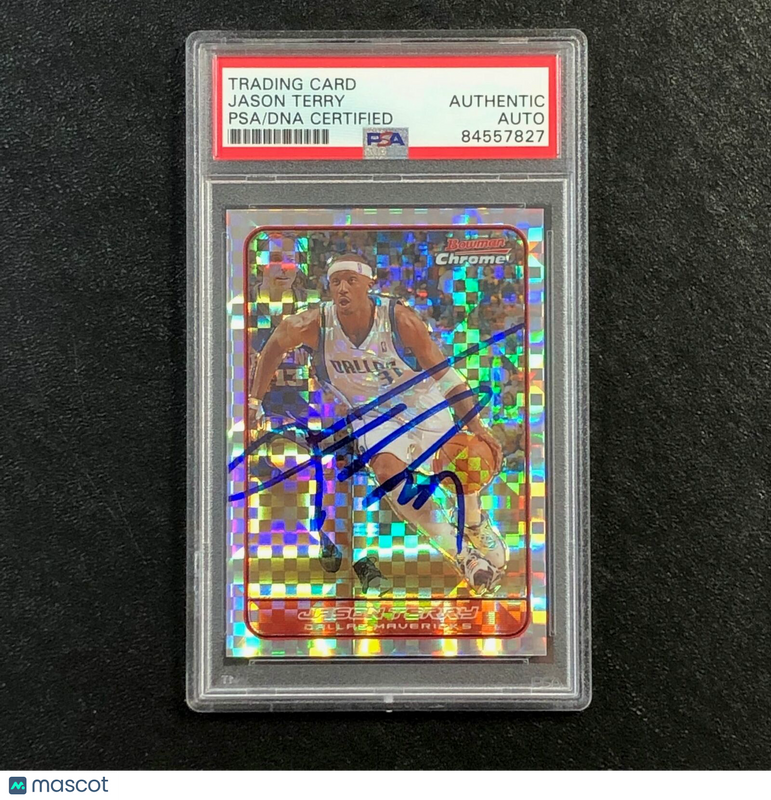 2006-07 Bowman Chrome #37 Jason Terry Signed Card Auto PSA Slabbed Mavericks