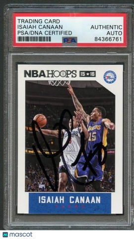 2015-16 NBA Hoops #34 Isaiah Canaan Signed Card AUTO PSA Slabbed 76ers
