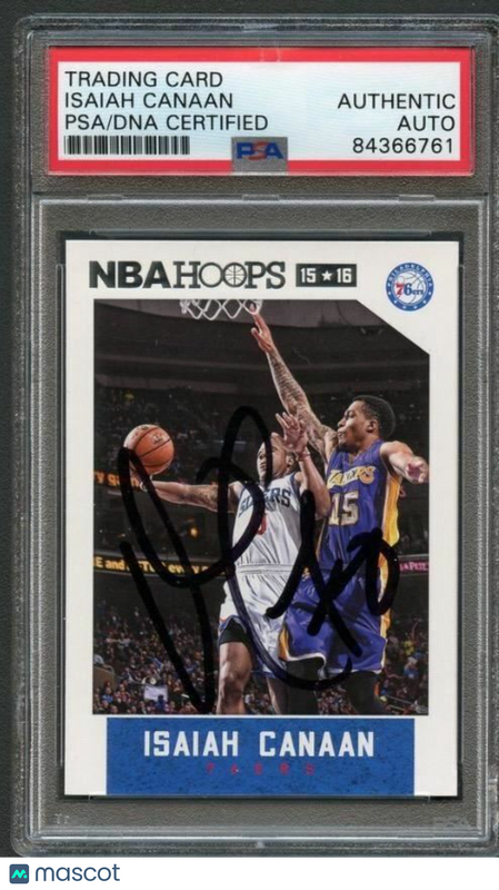 2015-16 NBA Hoops #34 Isaiah Canaan Signed Card AUTO PSA Slabbed 76ers