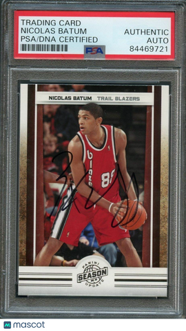 2009-10 Panini Season Update #118 Nicolas Batum Signed Card AUTO PSA Slabbed Bla