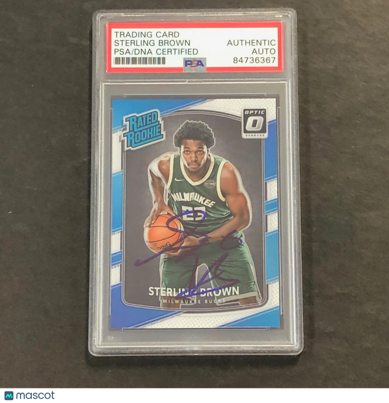 2017-18 Panini Optic Rated Rookie #165 Sterling Brown Signed Card PSA/DNA Slabbe