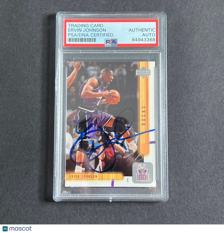 2000-01 NBA Hoops #97 Ervin Johnson Signed Card AUTO PSA Slabbed Bucks