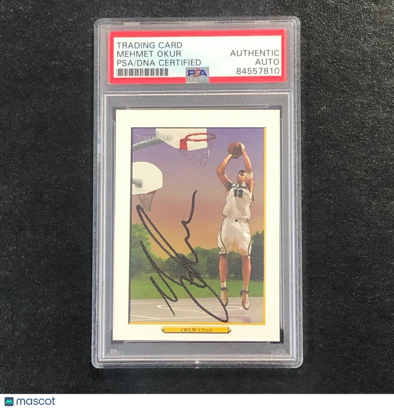 2006-07 Topps Turkey Red #101 Mehmet Okur Signed Card AUTO PSA Slabbed Jazz