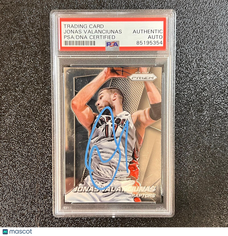 2014-15 Panini Prizm #145 Jonas Valanciunas Signed Card AUTO PSA Slabbed Toronto