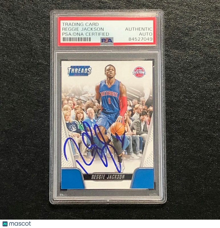 2016-17 Panini Threads #77 Reggie Jackson Signed Card Auto PSA Slabbed Pistons