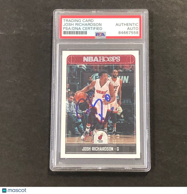 2017-18 NBA Hoops #71 Josh Richardson Signed Card AUTO PSA Slabbed Heat