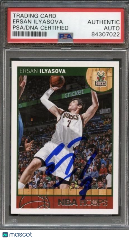 2013-14 NBA Hoops #102 Ersan Ilyasova Signed Card AUTO PSA Slabbed