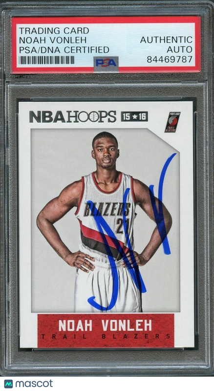 2015-16 NBA Hoops #126 Noah Vonleh Signed Card AUTO PSA/DNA Slabbed Portland Tra