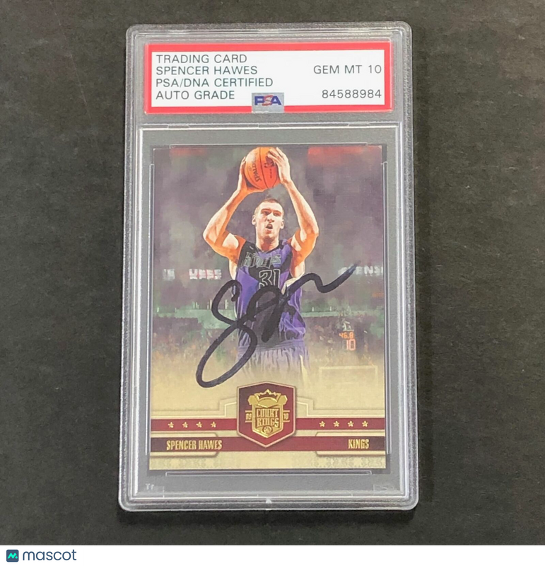 2009-10 Panini Court Kings #35 Spencer Hawes Signed Card AUTO 10 PSA/DNA Slabbed