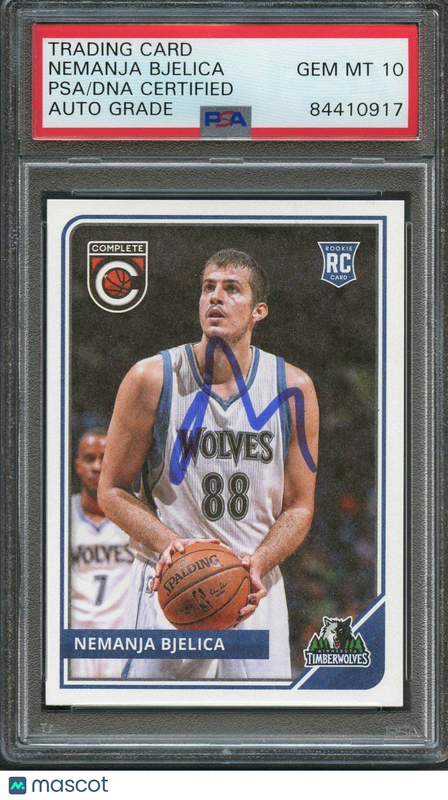 2015-16 Panini Complete #307 Nemanja Bjelica Signed Card AUTO 10 PSA/DNA Slabbed
