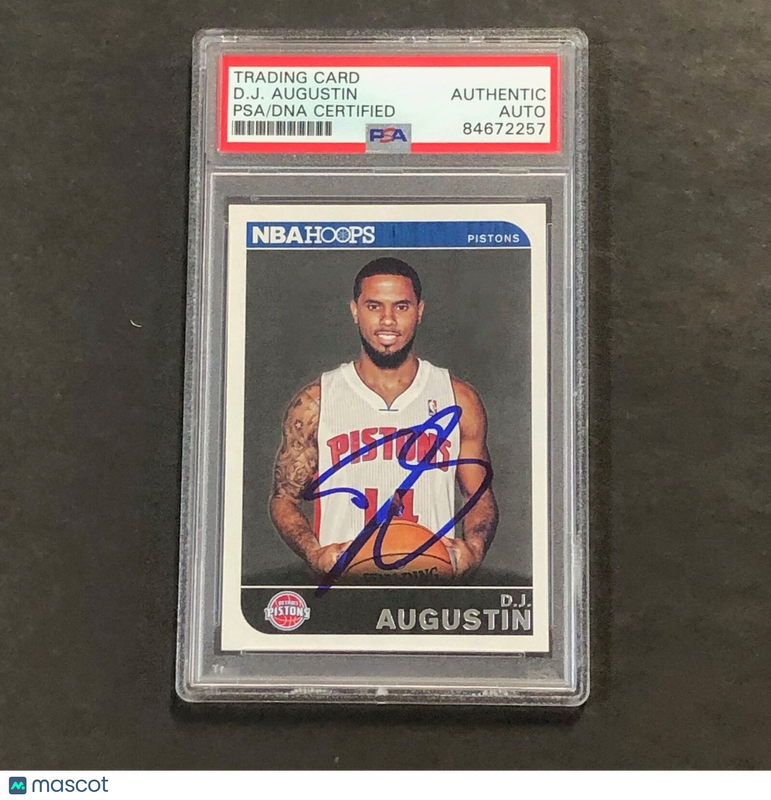 2014-15 NBA Hoops #55 D.J. Augustin Signed Card AUTO PSA Slabbed Pistons