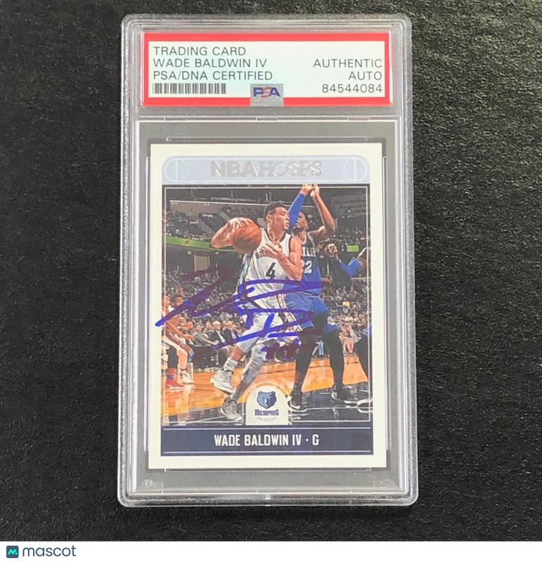 2017-18 NBA Hoops #54 Wade Baldwin IV Signed Card AUTO PSA Slabbed Grizzlies