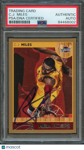 2013-14 NBA Hoops #101 CJ Miles Signed Card PSA Slabbed Cavaliers