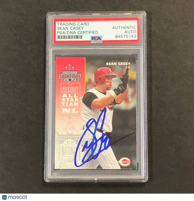 2003 Donruss Champions #73 Sean Casey Signed Card PSA Slabbed Auto Reds