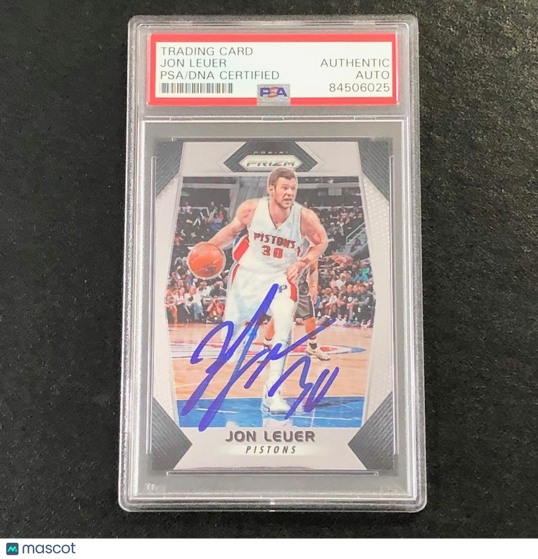 2017-18 Panini Prizm #178 Jon Leuer Signed Card AUTO PSA Slabbed Pistons