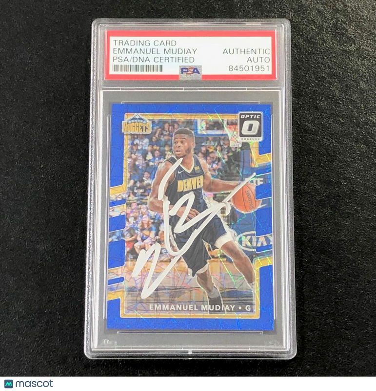 2017-18 Donruss Optic Blue Velocity #40 Emmanuel Mudiay Signed Card AUTO PSA Sla