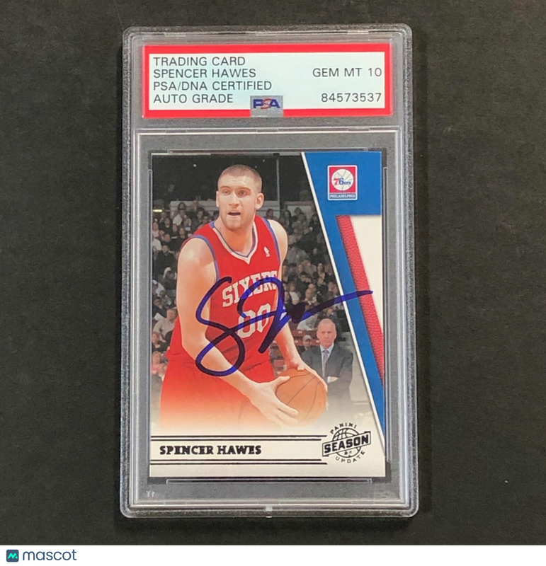 2010-11 Panini Season Update #25 Spencer Hawes Signed Card AUTO 10 PSA/DNA Slabb