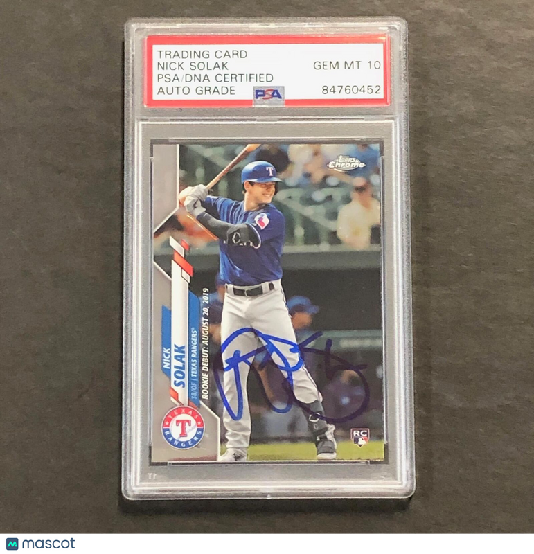 2020 Topps Chrome #U-60 Nick Solak Signed Card AUTO 10 PSA Slabbed Rangers