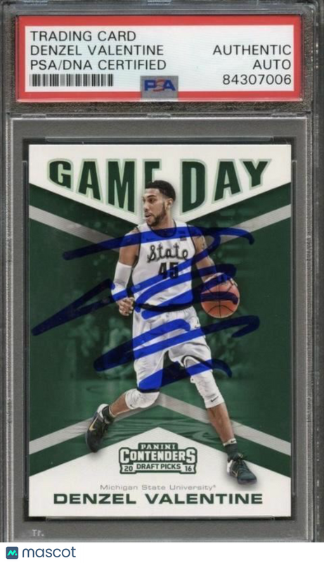 2016 Panini Contenders Draft Picks #12 Denzel Valentine Signed Card AUTO PSA Sla