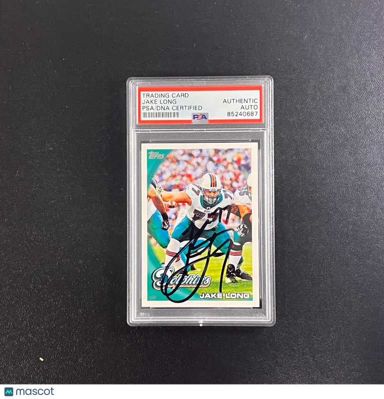 2011 Topps #384 Jake Long Signed Card PSA Slabbed Dolphins
