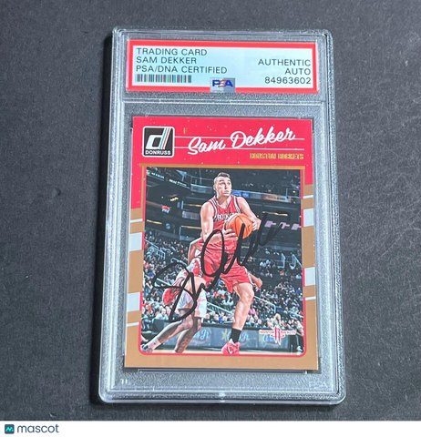 2016-17 Panini Donruss #113 Sam Dekker Signed Card AUTO PSA Slabbed RC Rockets