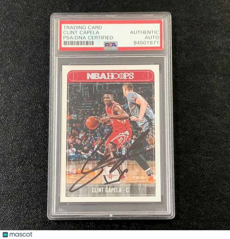 2017-18 NBA Hoops #189 Clint Capela Signed Card AUTO PSA/DNA Slabbed Rockets