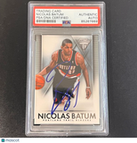 2013-14 Panini Titanium #56 Nicolas Batum Signed Card AUTO PSA Slabbed Blazers
