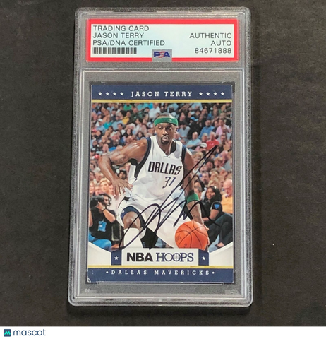 2012-13 NBA Hoops #41 Jason Terry Signed Card PSA Slabbed Mavericks