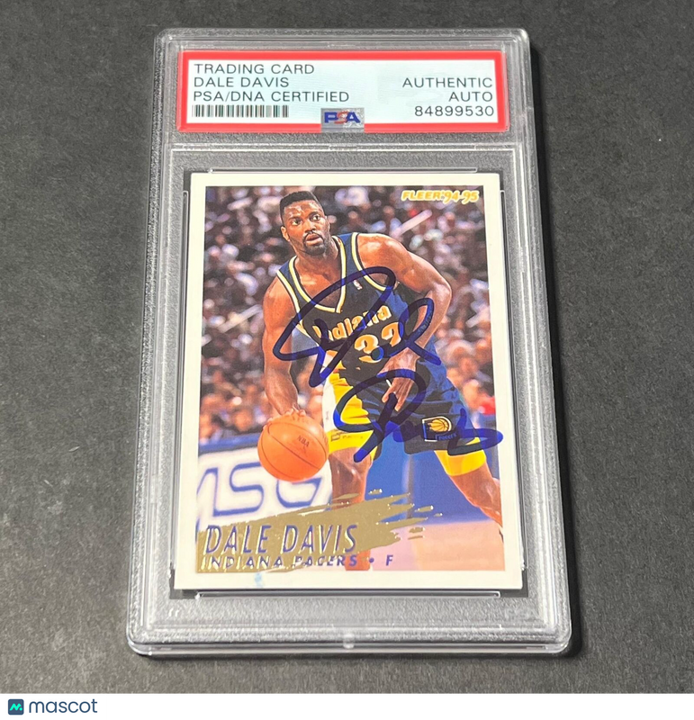 1993-94 Fleer #89 Dale Davis Signed Card PSA Slabbed Pacers