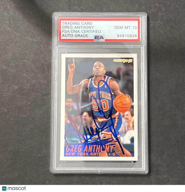 1994-95 Fleer #147 Greg Anthony Signed Card AUTO 10 PSA/DNA Slabbed Knicks