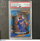 2017-18 Donruss Optic Rated Rookie #166 Damyean Dotson Signed Card AUTO PSA Slab